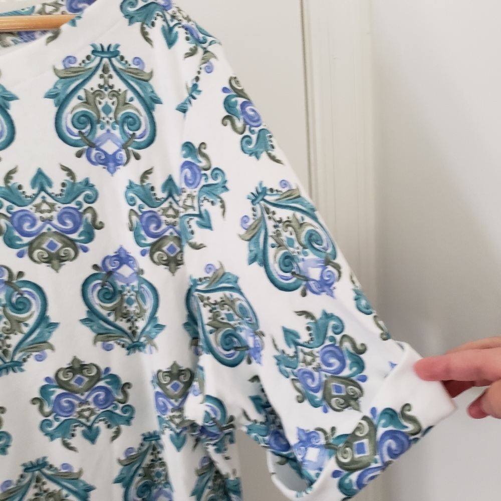Karen Scott || Boatneck Olive Sprig Top - Picture 3 of 6